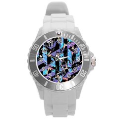 Eyesore  Round Plastic Sport Watch (l) by MRNStudios