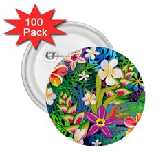 Colorful Floral Pattern 2 25  Buttons (100 Pack)  by designsbymallika