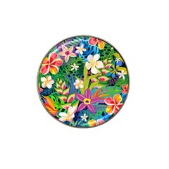 Colorful Floral Pattern Hat Clip Ball Marker (4 Pack) by designsbymallika