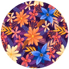 Colourful Print 5 Wooden Puzzle Round