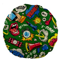 Cartoon Pattern Large 18  Premium Round Cushions by designsbymallika