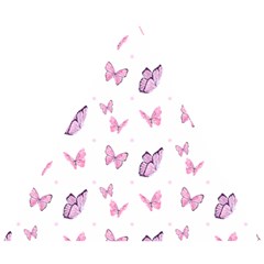 Pink Purple Butterfly Wooden Puzzle Triangle by designsbymallika