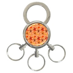 Orange Brown Leaves 3-ring Key Chain by designsbymallika