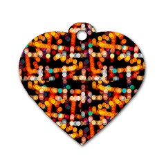 Multicolored Bubbles Print Pattern Dog Tag Heart (one Side)