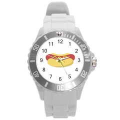 Hotdog Round Plastic Sport Watch (l) by CuteKingdom