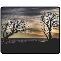 Coastal Sunset Scene At Montevideo City, Uruguay Fleece Blanket (medium) 