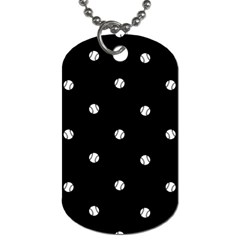 Black And White Baseball Motif Pattern Dog Tag (one Side) by dflcprintsclothing