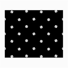 Black And White Baseball Motif Pattern Small Glasses Cloth (2 Sides) by dflcprintsclothing