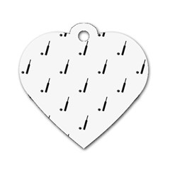 Black And White Cricket Sport Motif Print Pattern Dog Tag Heart (two Sides)