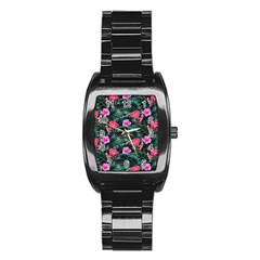 Pink Flamingo Stainless Steel Barrel Watch by goljakoff