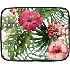 Monstera Flowers Double Sided Fleece Blanket (mini)  by goljakoff