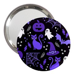 Halloween Party Seamless Repeat Pattern  3  Handbag Mirrors by KentuckyClothing