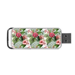 Monstera Flowers Pattern Portable Usb Flash (two Sides) by goljakoff