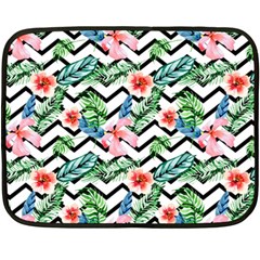 Zigzag Flowers Pattern Double Sided Fleece Blanket (mini)  by goljakoff