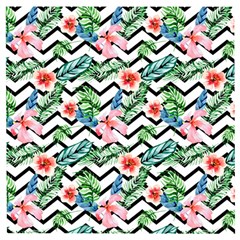 Zigzag Flowers Pattern Wooden Puzzle Square by goljakoff