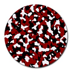 Camouflage Rouge/blanc Round Mousepads