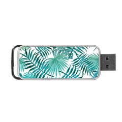 Blue Tropical Leaves Portable Usb Flash (two Sides) by goljakoff