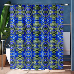 Gold And Blue Fancy Ornate Pattern Shower Curtain 60  X 72  (medium) 