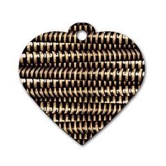 Red Tech Stripes Print Dog Tag Heart (two Sides)