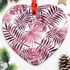 Pink Leaves Ornament (heart) by goljakoff