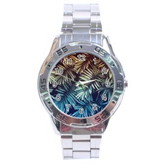 Tropical Leaves Stainless Steel Analogue Watch by goljakoff