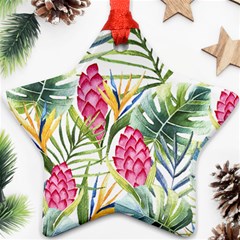 Tropical Flowers Star Ornament (two Sides) by goljakoff