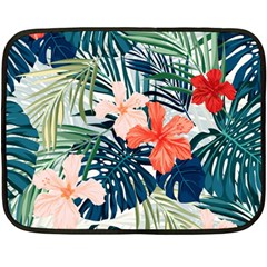 Tropical Flowers Double Sided Fleece Blanket (mini)  by goljakoff