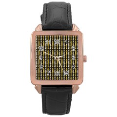 Digital Illusion Rose Gold Leather Watch  by Sparkle