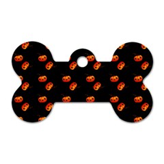 Kawaii Pumpkin Black Dog Tag Bone (two Sides) by vintage2030