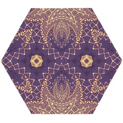 Gold And Purple Wooden Puzzle Hexagon by Dazzleway