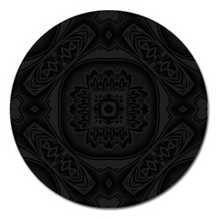 Black And Gray Magnet 5  (round) by Dazzleway