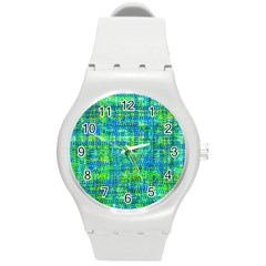 Mosaic Tapestry Round Plastic Sport Watch (m) by essentialimage