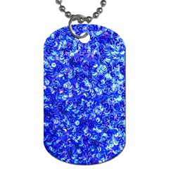 Blue Sequin Dreams Dog Tag (one Side) by essentialimage