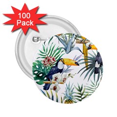 Tropical Flowers 2 25  Buttons (100 Pack)  by goljakoff