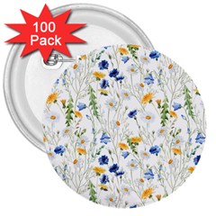 Summer Flowers Pattern 3  Buttons (100 Pack)  by goljakoff