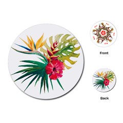 Tropical Flowers Playing Cards Single Design (round) by goljakoff