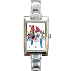 Tropical Parrots Rectangle Italian Charm Watch by goljakoff