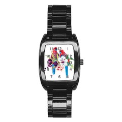 Tropical Parrots Stainless Steel Barrel Watch by goljakoff