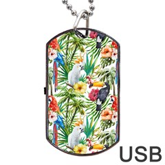 Jungle Birds Dog Tag Usb Flash (one Side) by goljakoff