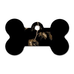 Dark Rose Poster Dog Tag Bone (one Side)