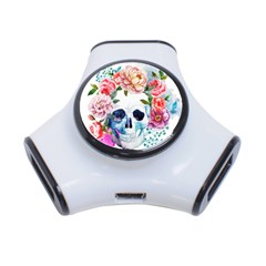 Skull And Flowers 3-port Usb Hub by goljakoff