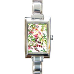 Spring Flowers Rectangle Italian Charm Watch by goljakoff