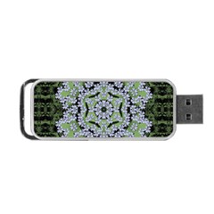 Calm In The Flower Forest Of Tranquility Ornate Mandala Portable Usb Flash (one Side) by pepitasart