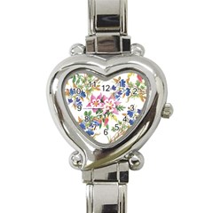 Garden Flowers Heart Italian Charm Watch by goljakoff