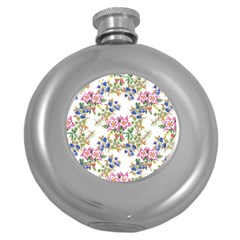 Garden Flowers Pattern Round Hip Flask (5 Oz) by goljakoff