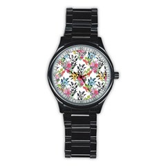 Summer Flowers Stainless Steel Round Watch by goljakoff