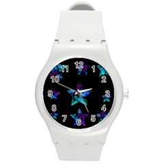 Mermaid Stars Round Plastic Sport Watch (m) by Dazzleway