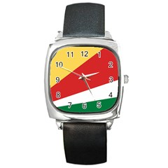 Seychelles Flag Square Metal Watch by FlagGallery