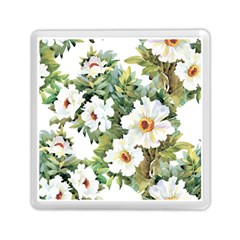 White Flowers Memory Card Reader (square) by goljakoff