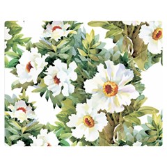 White Flowers Double Sided Flano Blanket (medium)  by goljakoff